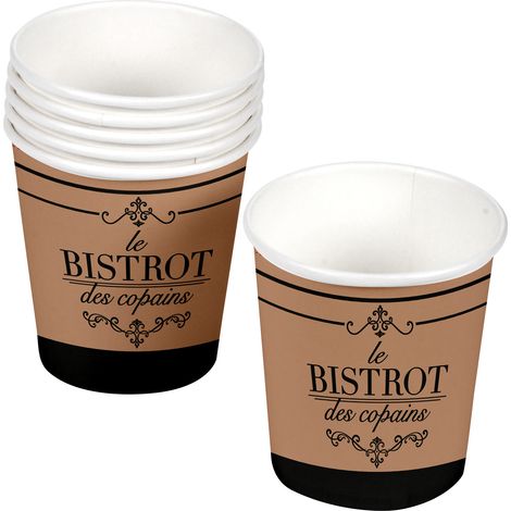 10 gobelets en carton Bistrot parisien