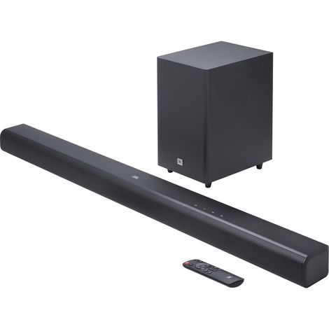 Barre de son 3.1 canaux avec caisson de basses sans fil, connexion HDMI ARC, Dolby Audio, musique sans fil en streaming, Bluetooth intégré, design compact, 250 W, en noir (1/5)