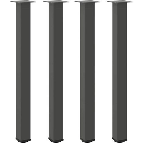 Lot de 4 pieds de table de bar design moderne 100-102 cm avec patins réglables en acier thermolaqué anthracite