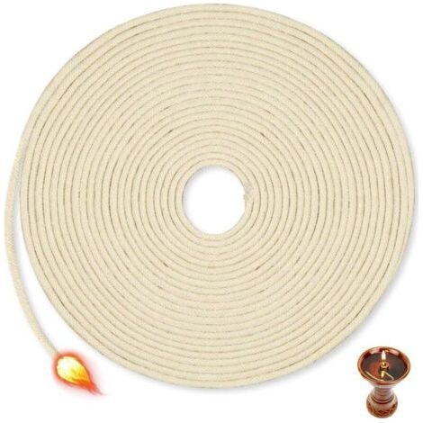 BUNTHAUS Meche Lampe à Huile Ronde 3 MM,Meche Bougie Coton Tressé,Tempete Meche Lampe a Petrole Ancienne,MèChe pour Bruleur à Alcool,MèChe Remplacement pour Brûleur Huile,MèChe en Fibre de Verre (1/5)