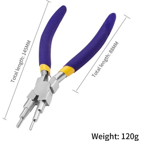 Pince multifonction 6-en-1 pour création de bijoux, formage de boucles et anneaux, fil 2mm à 9mm, poignée antidérapante, outil de bricolage artisanal (1/5)