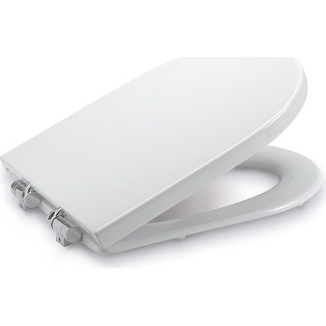 Abattant WC blanc avec système SoftClose – Compatible charnières ROCA – Abattant rond de rechange HAPPENING