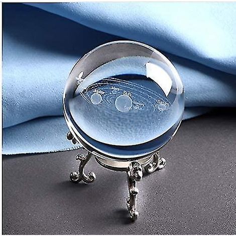Système solaire 3D, boule de cristal miniature gravée avec les planètes du système solaire, pour la maison et le bureau (1/4)