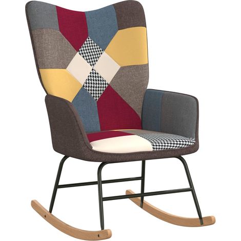 Chaise à bascule Patchwork Tissu 2 (1/5)