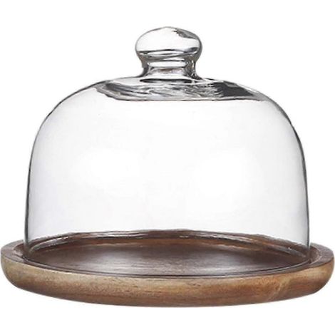 Présentoir à gâteaux sous cloche en verre avec socle pour restaurants, mariages, anniversaires - Plateau de service résistant, présentation élégante pour les fêtes. (1/5)
