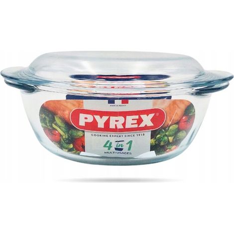 Ofenfeste Glasform mit Deckel, Durchmesser 20 cm, 2,1 l, PYREX