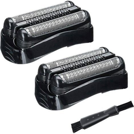 Lot de 2 lames de rechange 21B, compatibles avec les rasoirs Braun série S3 (modèles 3010S, 3020S, 300S et 3000S). Filet de protection inclus. (1/5)