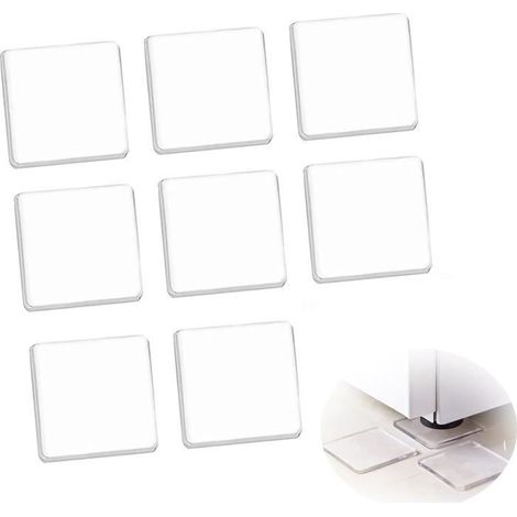 8Pcs Patins Universels Anti Vibrations, Tapis Anti Vibration Transparents,Pieds Universels en Caoutchouc, (1/4)