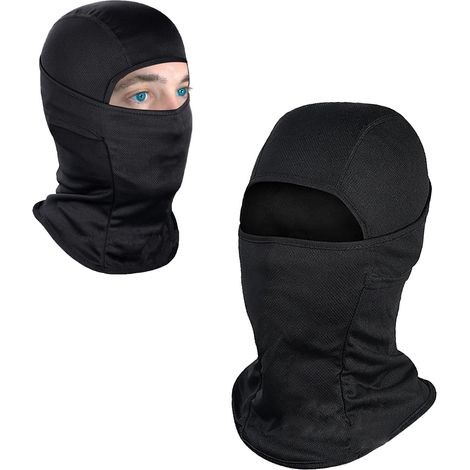 Belüfteter, kälteabweisender Nackenwärmer aus Polyester, leichte Sturmhaube für Outdoor-Sportarten, schwarz, Unisex (1/5)