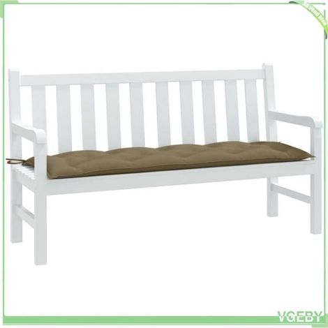 4002561 Coussin de banc de jardin taupe mélangé 150x50x7 cm tissu (1/5)