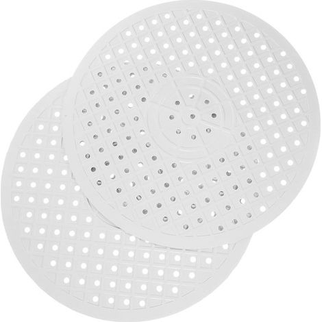 Tapis de plan de travail en caoutchouc pour évier - 31 cm - Petit tapis blanc rond en caoutchouc - Sous-verre pour - Ensemble de 2 sets de table (1/5)