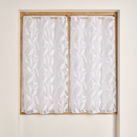 Modulable en maille à motif feuilles Blanc 45x180 cm