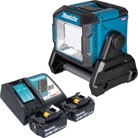Lámpara de obra con batería Makita ML 005 G RF 18 / 40 V máx. 3600 lm + 2 baterías de 3,0 Ah + cargador (1/5)