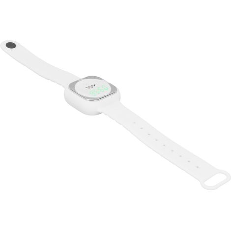 Bracelet anti-moustiques ultrasonique F9 avec affichage de l'heure et horloge blanche. (1/5)