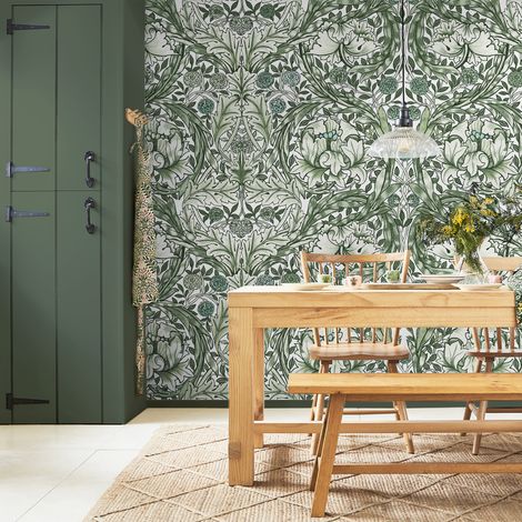 Papier peint panoramique William Morris African Marigold Green 400 x 250cm Vert
