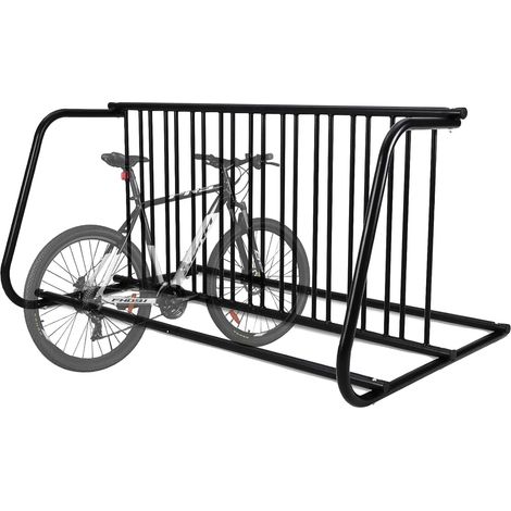 Support de vélo au sol, capacité 10 vélos, dimensions 155 cm de longueur x 68 cm de largeur x 75 cm de hauteur, design double face, matériau en acier allié durable, installation facile avec accessoire (1/5)