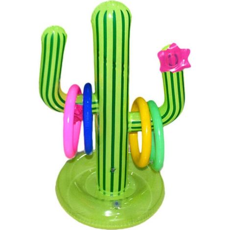 Jouet De Piscine Flottant,Piscine Gonflable Jouets,Toss Game Ring, D’Anneau De Cactus Gonflable, Jeux Piscine Exterieur Enfant Adulte Fiesta Party Anniversaire Gonflable Jeu De Tir (1/5)