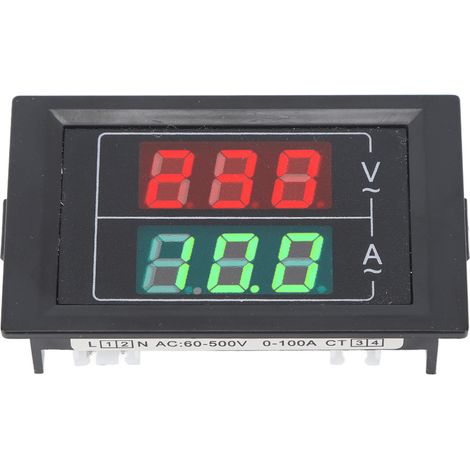Einphasen-Energiezähler, 2-Leiter-Strom- und Spannungsmesser, LED-Digitalvoltmeter und Amperemeter, AC 60–500 V, 0–100 A (1/5)