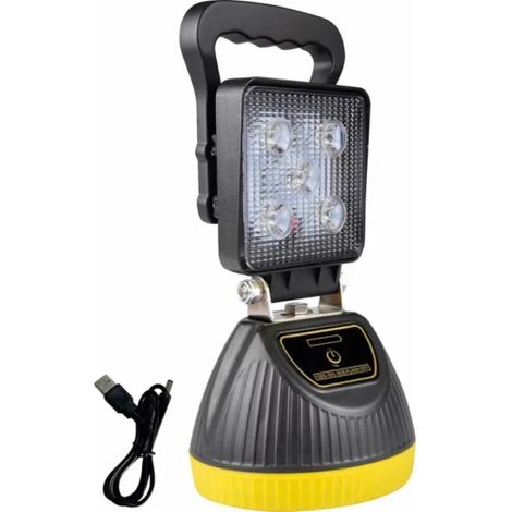 Phare de travail carré LED rechargeable 15W 1000lm (1/3)