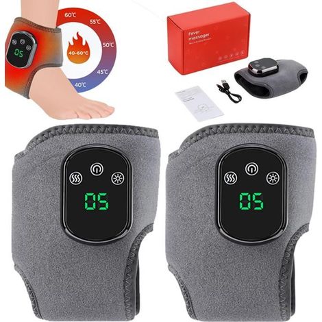Masseur de pieds - Lot de 2 3-en-1 - Chauffant 3D - 3 modes de vibration - 5 niveaux de chaleur