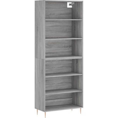 Credenza Grigio Sonoma 69,5x32,5x180 cm Legno Multistrato vidaXL (1/5)