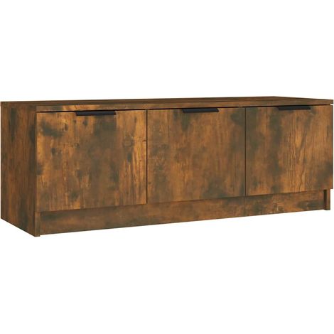 Meuble TV, Étagère TV, Meuble de Salon, Chêne fumé 102x35x36,5 cm Bois d'ingénierie OIB9649E (1/5)