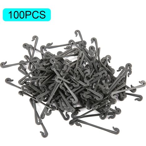 100 clip per innesto per viti, ortaggi e piante rampicanti, nere