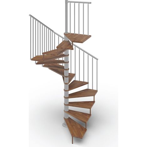 Spindeltreppe mit 13 stufenanzahl - Zu erreichend Höhe 2.67m à 3.12m - Durchmesser 160cm - Nussbaum und Anthrazit - TEKLA160/SGMNOY/13