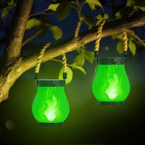 (AZC) Lampes solaires à flamme vacillante, lampes de jardin comme illustré (2 pièces)-AquaForge