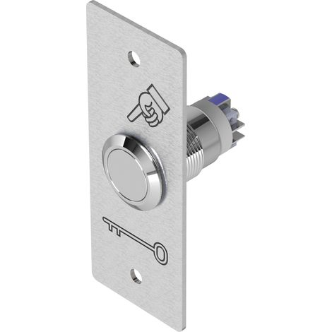 Pulsante inox 19 mm NO+NC morsettiera a vite + placca PBP193 - SEWOSY - PB19NO+NCSTSI (1/2)