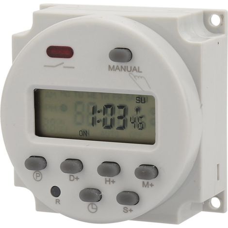 Kleiner, programmierbarer digitaler Zeitschalter mit 7 Tagen Laufzeit, 1 Sek. bis 168 Stunden, 5 VA (110 V AC) (1/5)