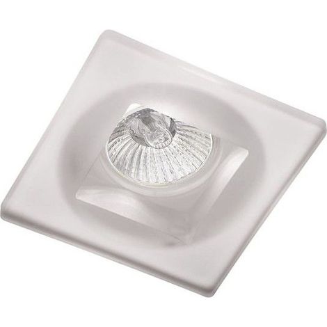 Empotrable cuadrado fijo "Duna" GU5.3/GU10 (50W máximo) IP20 10x10cm fabricado en aluminio y cristal color blanco