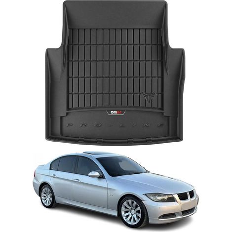 Tapis de Coffre 3D TPE Premium Compatible avec BMW 3er E90 2005-2013 Bac de Protection de Coffre Intérieur antidérapant Revêtement de Coffre Bords Hauts pour Voiture Noir (1/5)