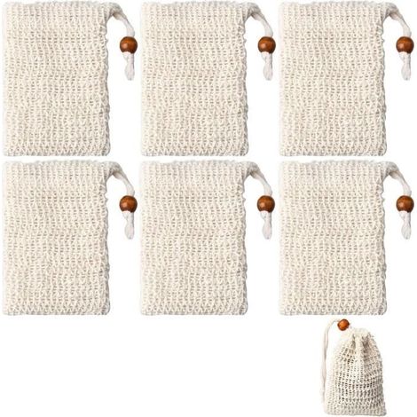 Seifenbeutel – Material unbekannt – 6 Stück – Sisal-Leinen (1/4)