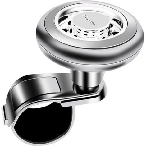 Boule de renfort pour volant, pour une conduite plus souple, rotation à 360°, design universel, argentée (1/5)