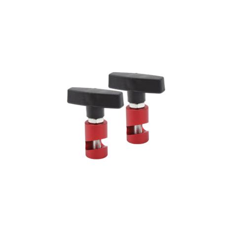 Juego de 2 abrazaderas de soporte para elevación del capó y las bujías, herramienta 2 en 1 para capó y portón trasero del coche, color rojo - Crezuo