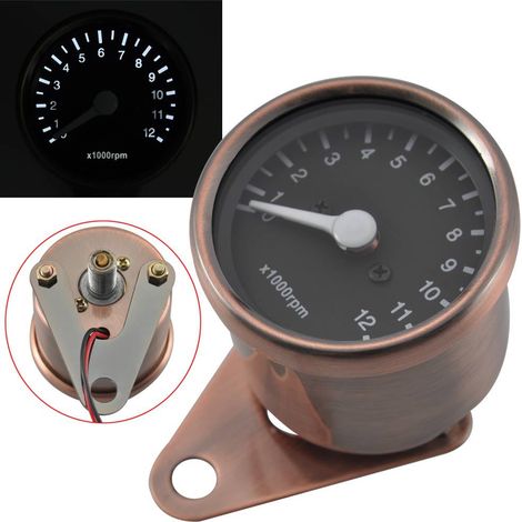 Pièces de modification universelles pour motos : tableau de bord à LED, compte-tours mécanique, tableau de bord rétro bronze rouge