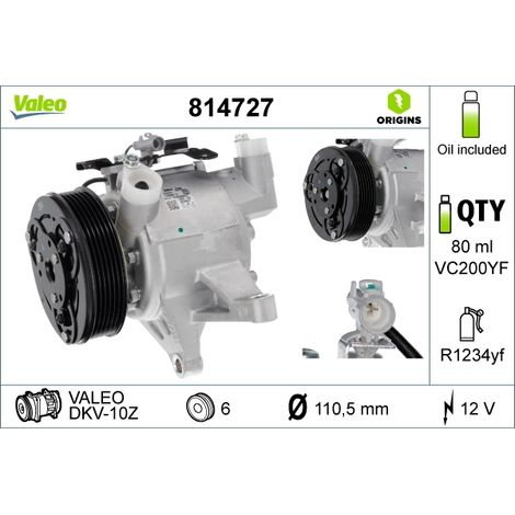 Compresseur, climatisation Valeo 814727 SUBARU 73111VA021