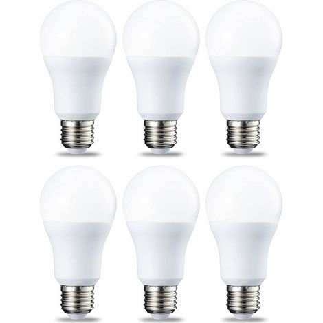 Lot de 6 ampoules LED Culot Edison à vis E27 12 W (équivalent 120 W) Blanc froid Intensité non variable (1/3)