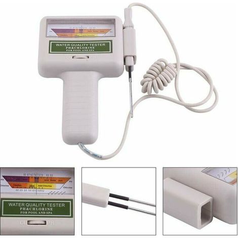 Testeur Chlore Piscine, 7,27,8 pH Analyseur Chlore PH Piscine Testeur de Chlore Électronique Kit Testeur Eau Piscine Portable Mesure Automatique Chlore pour Piscine (1/5)