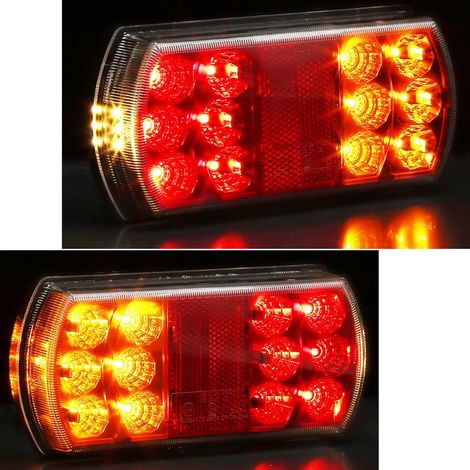 2 x 12/24 V LED Trailer Tail Lights, Set of Lamp Registration Light, 12 V Waterproof Left Rear Light, Waterproof for Truck Caravan Approved (1/5)
