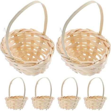 Set mit 6 kleinen, dekorativen Flechtkörben für Zuhause, multifunktionale Blumenkörbe – 7 x 10 cm (1/3)