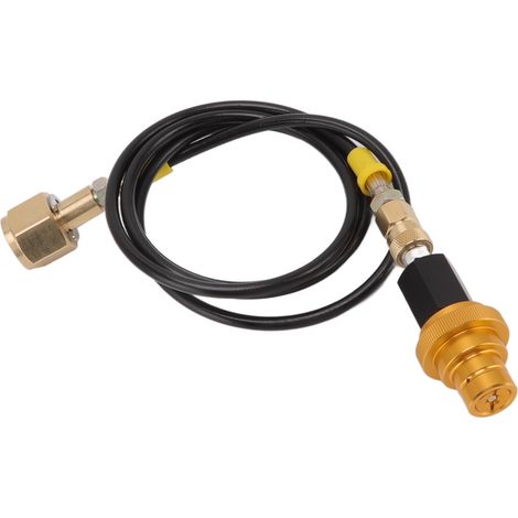 Kit de tuyau adaptateur pour eau gazeuse DUO pour Terra pour Art, gonflage de bouteilles de gaz, machine à soda, adaptateur rapide doré, tuyau noir 1,5 m (1/5)