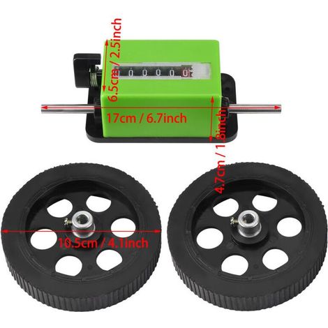 Compteur longueur mécanique à roue verte – Mesure de distance au sol, outil chantier (1/5)