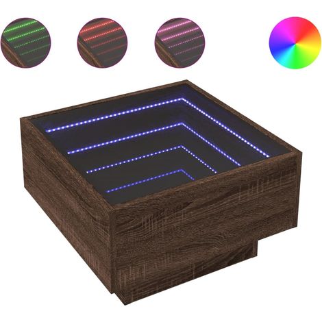 Maison Exclusive - Mesa de centro y LED madera ingeniería marrón