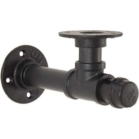 1 pièce, support d'étagère en tuyau, support d'étagère murale de style industriel, support d'étagère noir, support mural décoratif pour décorer la cuisine, le salon, la chambre à coucher (1/4)