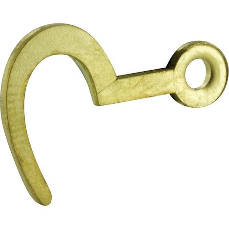 Crochet d'armoire plat réversible - en acier laitonné - Long. 24mm Haut. 16mm Prof. 1.3mm - INTERGES.COM