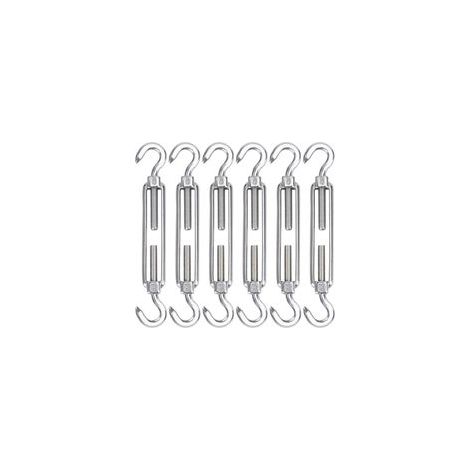 M5 Tendeur Cable Acier Inoxydable, Lot de 6 Tendeur de Fil Crochet et Crochet Réglable Heavy Duty Tension Hook & Hook pour Corde Cable Fil à Linge, Grillagefor Sun Shade Installation-
