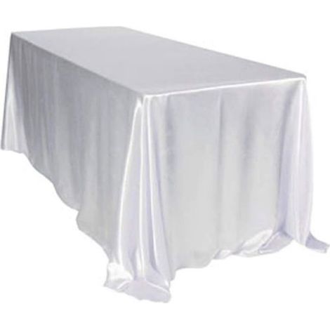 Rectangulaire Nappe Satin pour la Décoration de Mariage/Fête Blanc 350 x 250 cm (Rectangulaire) (1/5)