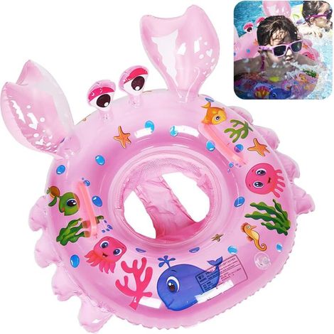 Inflatable crab-shaped baby high chair, inflatable float, baby pool toy, suitable for babies from 6 to 48 months. (1/5)